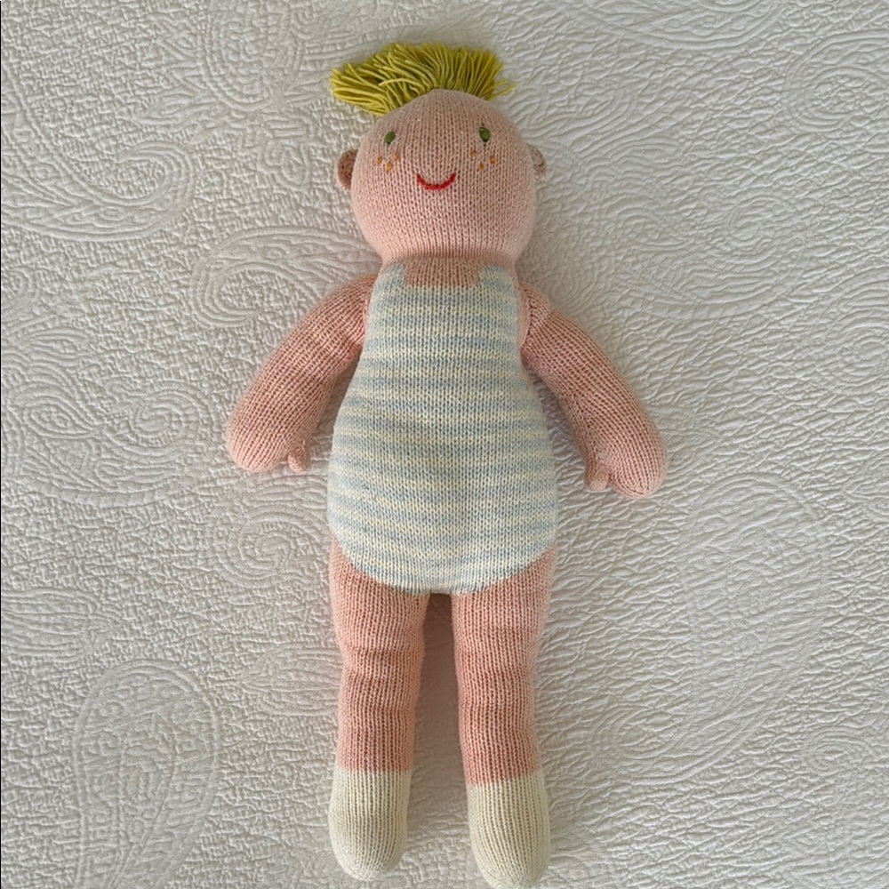 Blabla Striped Knit Doll with Yellow Hair